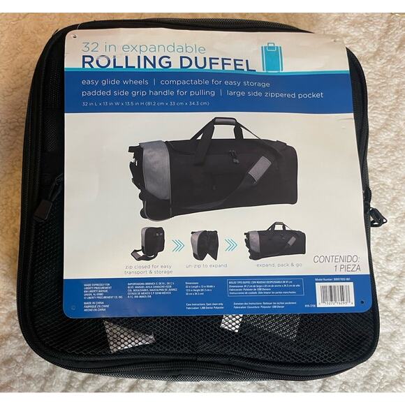 Travelers Club 32" Expandable Collapsible Rolling Duffel - Free Shipping - Picture 1 of 5